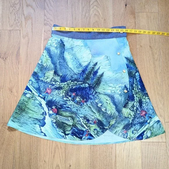 John Wolf Wrap Skirt Goldrush Mountain HANDMADE - Picture 2 of 8